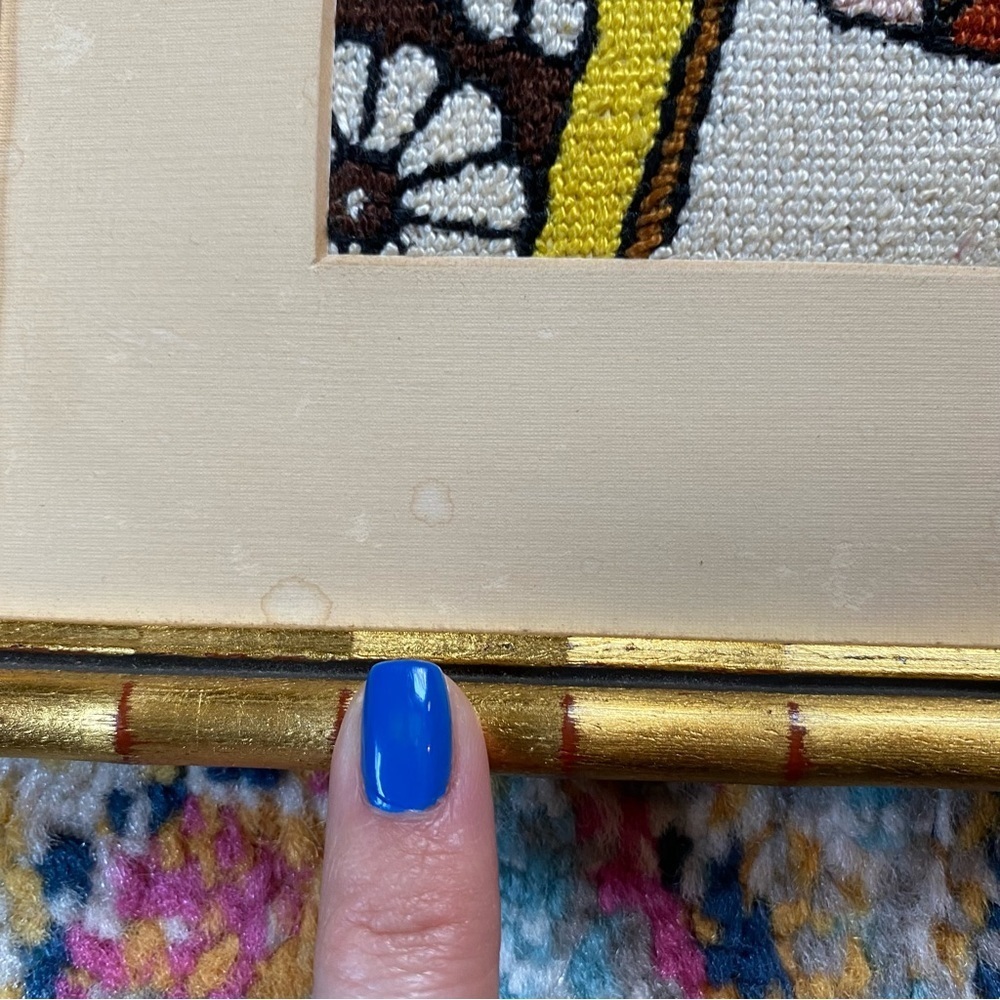 Vintage Cross Stitch Framed Japanese Artwork - Picture 2 of 7